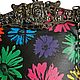 Сумка из натуральной кожи Цветы яркие. Классическая сумка. Art  Clutch. Интернет-магазин Ярмарка Мастеров.  Фото №2