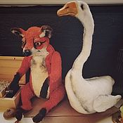 Куклы и игрушки handmade. Livemaster - original item Teddy the Fox and the Goose. Handmade.