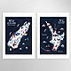 2 постера: Северный и Южный острова Новой Зеландии. Карты мира. Krackared. Интернет-магазин Ярмарка Мастеров.  Фото №2