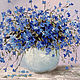 Paintings: forget-me-nots in a vase, Pictures, Chelyabinsk,  Фото №1