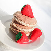 Куклы и игрушки handmade. Livemaster - original item Pancakes with strawberries. Handmade.