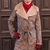 Одежда handmade. Livemaster - original item Paisley Coat, Woman`s coat faux fur, Designer coat with lapels. Handmade.