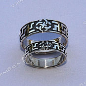 Русский стиль handmade. Livemaster - original item Rings of well-Being with a wedding Ring (Vyazma in a circle). Handmade.