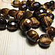 Tiger eye faceted tablet, bead 10,5h8 mm, Beads1, Dolgoprudny,  Фото №1