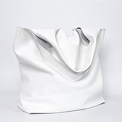 Сумки и аксессуары handmade. Livemaster - original item Bag Bag leather white String bag medium Package T shirt Shopper Bag leather. Handmade.