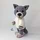 Wolf knitted wolf toy made of velour yarn as a gift, Stuffed Toys, Volokolamsk,  Фото №1