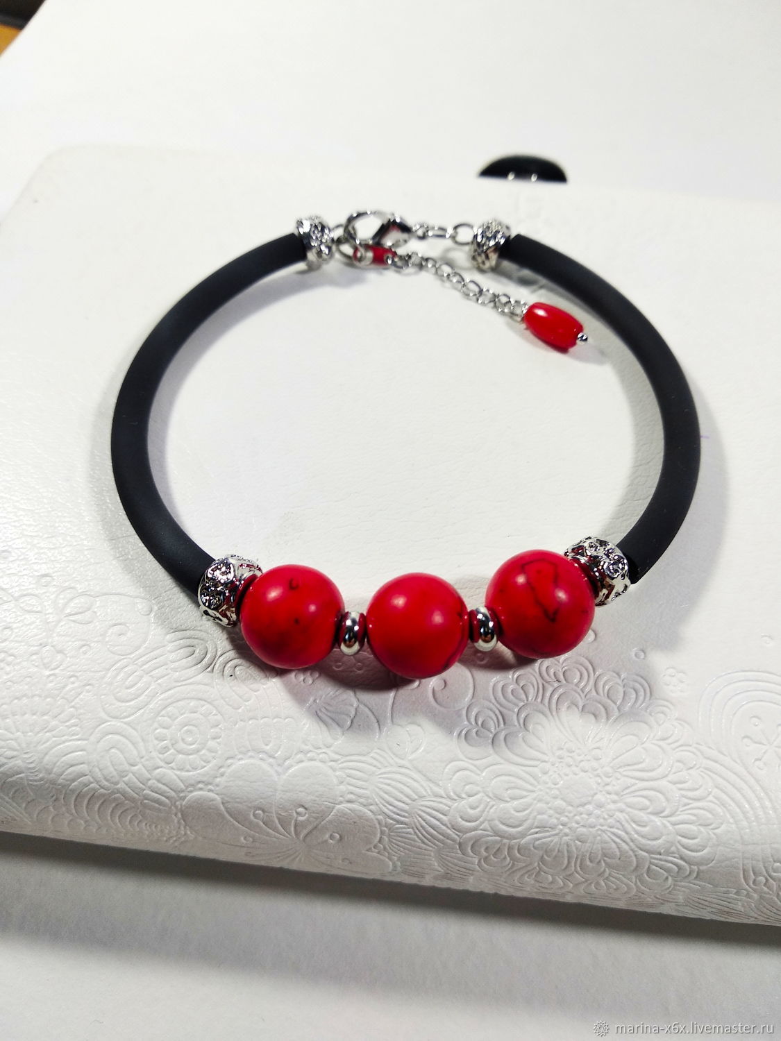 Red coral bracelet, Bead bracelet, Moscow,  Фото №1