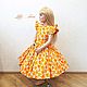 Заказать Платье "Princess" принт Апельсиновые цветы. Little___dress. Ярмарка Мастеров. . Платье Фото №3