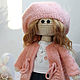 Handmade doll, Knitted interior doll, in a pink coat. Interior doll. mariedolls (mariedolls). My Livemaster. Фото №5