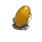 Украшения handmade. Livemaster - original item Ring with amber in a silver frame p. .18, . Handmade.