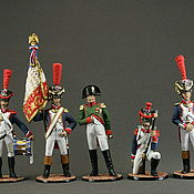 Куклы и игрушки handmade. Livemaster - original item Set of tin soldiers 54 mm. 5 figures. Napoleon 1812. Napoleonica. Handmade.