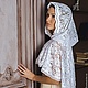 платок в храм "Камелия". Платки. Юлия Сеньковская Донской платок. Интернет-магазин Ярмарка Мастеров.  Фото №2