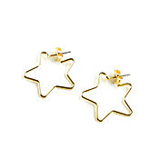 Украшения handmade. Livemaster - original item Gold small star earrings, earrings with stars to buy. Handmade.