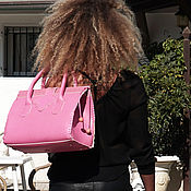 Сумки и аксессуары handmade. Livemaster - original item Women`s pink buffalo leather bag with embossed - Italy. Handmade.