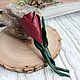 Брошь тюльпан из кожи. Брошь-булавка. HelenFlo/Аксессуары Шёлк и кожа. Ярмарка Мастеров.  Фото №7