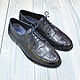 Men's derby, made of genuine crocodile leather, in dark blue color. Derby. SHOES&BAGS. Online shopping on My Livemaster.  Фото №2