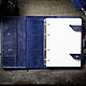 Кожаный блокнот на кольцах синего цвета -FOLIO-. Блокноты. GINZO (Дмитрий). Ярмарка Мастеров.  Фото №4