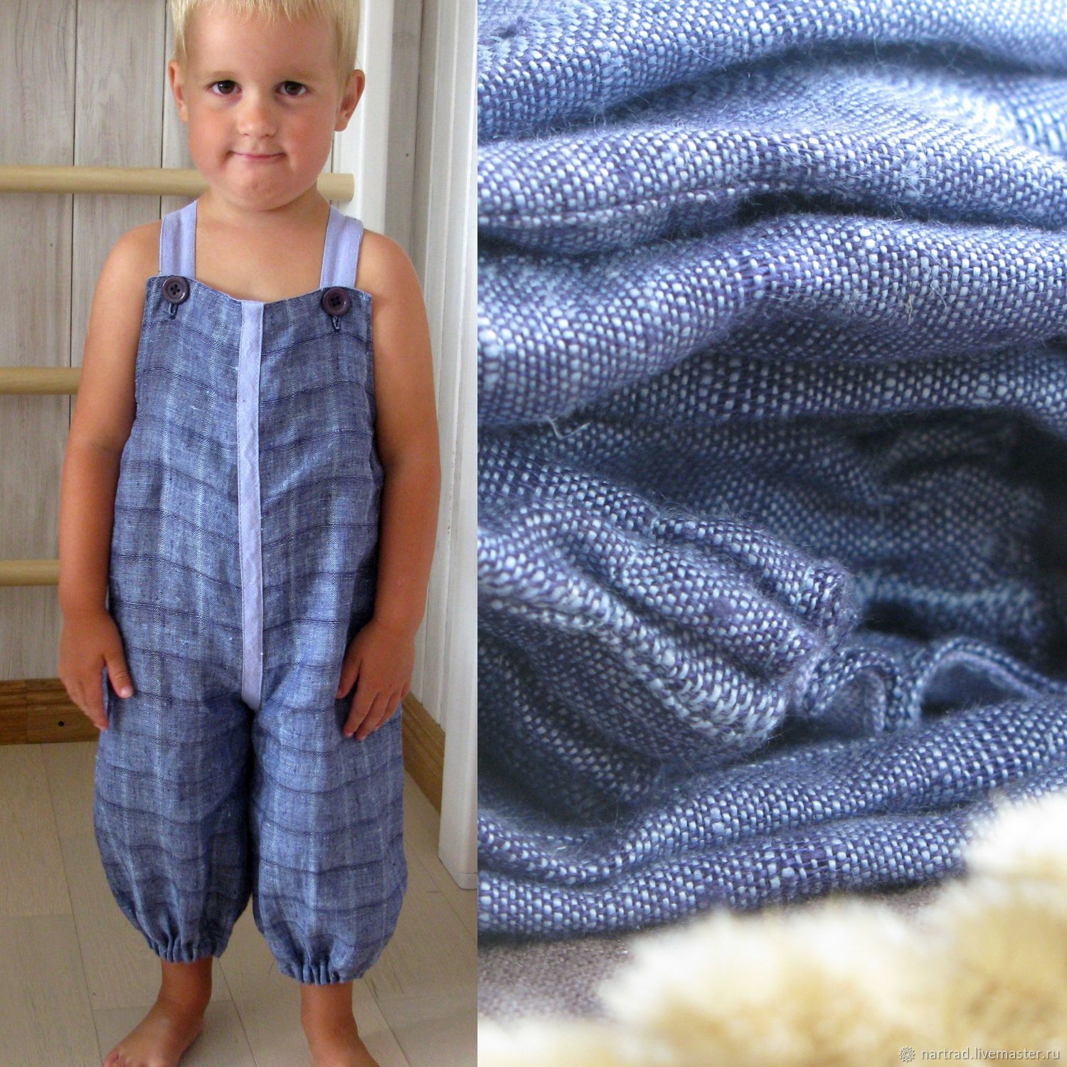baby boy linen overalls