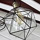Stained glass ceiling lamp Tiffany. The icosahedron. retro. Loft. Loft. Ceiling and pendant lights. Glass Flowers. My Livemaster. Фото №4
