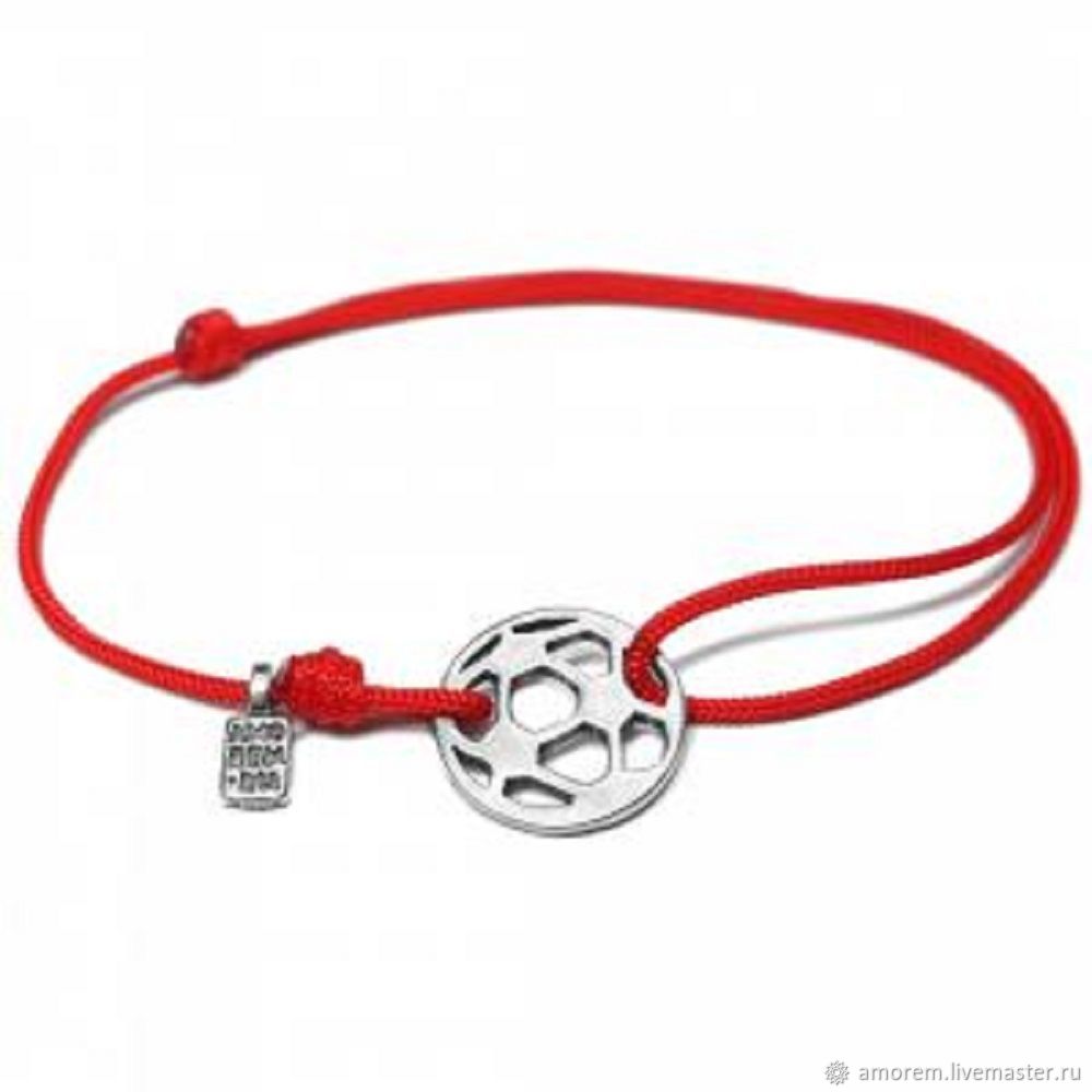 Soccer ball bracelet, 925 silver, Bracelet thread, Moscow,  Фото №1