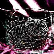 ваза "Орнамент" авторская роспись - ручная алмазная гравировка стекла