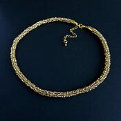 Украшения handmade. Livemaster - original item Choker made of beads light gold tourniquet. Handmade.