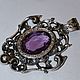 Antique silver carved pendant with purple stone. Vintage pendants. Antiki777. My Livemaster. Фото №4