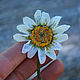 Textile boho brooch Chamomile. Brooches. Heat hands (TeplOlino). Online shopping on My Livemaster.  Фото №2