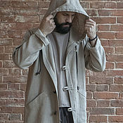 Мужская одежда handmade. Livemaster - original item Nettle Duffle Coat with hood.. Handmade.
