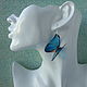 Transparent Earrings Bright Blue Turquoise Fluttering Butterflies Resin. Earrings. WonderLand. My Livemaster. Фото №5