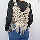Заказать Льняной топ крючком Openwork geometry. Talking look. Ярмарка Мастеров. . Топы Фото №3