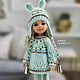 Clothes for Paola Reina dolls. Turquoise suit with ears, Clothes for dolls, Voronezh,  Фото №1
