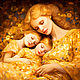 Золотая картина Мама и дети. Любовь картина Семья. Семейный портрет, Картины, Санкт-Петербург,  Фото №1