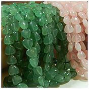 Материалы для творчества handmade. Livemaster - original item Jade Heart Beads, natural stone. pcs. Handmade.