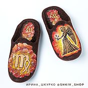 Обувь ручной работы handmade. Livemaster - original item Slippers: Zodiac Virgo. Handmade.