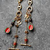 Украшения handmade. Livemaster - original item Boho style earrings, long, gilt 