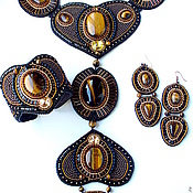 Украшения handmade. Livemaster - original item Necklace tie, bracelet and earrings in Oriental style 