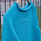 Order Turquoise sweater made of 100% cotton. IRINA GRUDKINA Handmade Knitwear. Livemaster. . Sweaters Фото №3