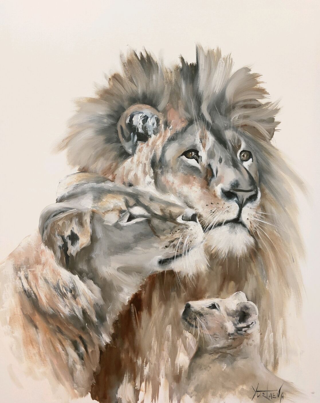 Семья львов картина