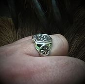 Русский стиль handmade. Livemaster - original item ring star of Russia (svaroga ) with rotifer. Handmade.