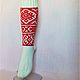 Knee socks 'Slavic ornament', Russian style, Red and white. Costumes3. Nadezhda Perepelitsa. My Livemaster. Фото №4