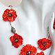 'Poppy field': necklace. Necklace. BeautyGlassByKate(Lampwork) (beauty-glass). My Livemaster. Фото №5