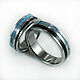 Titanium engagement rings with turquoise and onyx. Rings. asgdesign. My Livemaster. Фото №4