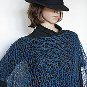Одежда handmade. Livemaster - original item Openwork cape (poncho, tunic, top) made of linen.. Handmade.