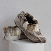 Обувь ручной работы handmade. Livemaster - original item Homemade slippers made of reindeer camus. Handmade.