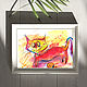 Painting with a cat in watercolor. Pictures. arsen-7. Online shopping on My Livemaster.  Фото №2