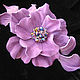 Jewelry made of leather.Brooch pin purple flower PREMIUM. Brooches. Irina Vladi. Online shopping on My Livemaster.  Фото №2