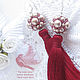 Pendientes con flecos y tejidos larga 'noche Romántica', Tassel earrings, Sevastopol,  Фото №1