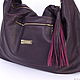 Сумка Хобо фиолетовая кожаная - Сумка Мешок Шоппер из кожи. Сумка-мешок. Bags by Katerina Klestova (kklestova). Ярмарка Мастеров.  Фото №5