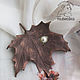 Leather brooch maple Leaf. Brooches. medwedkoLeather. My Livemaster. Фото №6